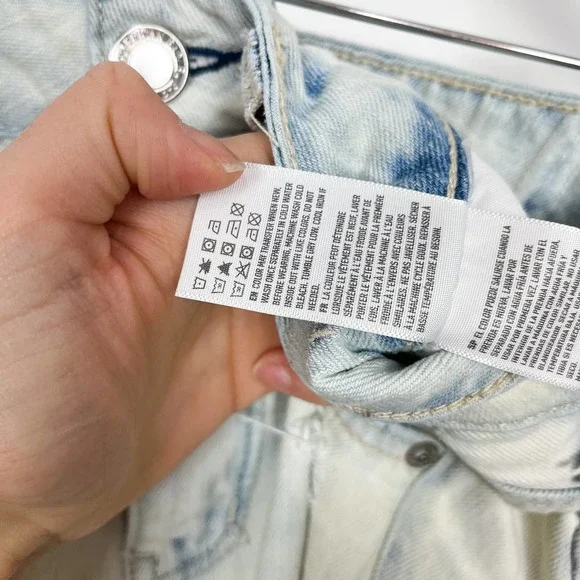 American Eagle Tomgirl Light Wash Distressed Ripped Straight Leg Jeans Size 4 - Picture 12 of 13